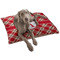 Red & Tan Plaid Dog Bed - Large w/ Initial