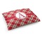 Red & Tan Plaid Dog Bed - Medium w/ Initial