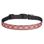 Red & Tan Plaid Dog Collar (Personalized)
