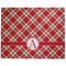 Red & Tan Plaid Dog Food Mat - Large without Bowls