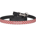 Red & Tan Plaid Dog Leash (Personalized)