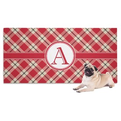 Red & Tan Plaid Dog Towel (Personalized)