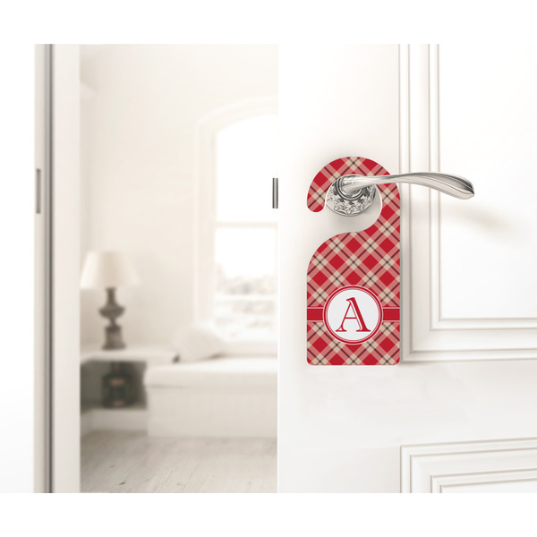 Red & Tan Plaid Door Hanger - LIFESTYLE