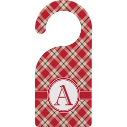 Red & Tan Plaid Door Hanger (Personalized)