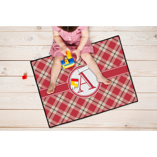 Red & Tan Plaid Door Mats - LIFESTYLE kid