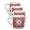 Red & Tan Plaid Double Shot Espresso Cups - Set of 4 (Personalized)