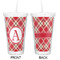 Red & Tan Plaid Double Wall Tumbler with Straw - Approval
