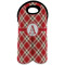Red & Tan Plaid Double Wine Tote - Front (new)