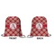 Red & Tan Plaid Drawstring Backpack Front & Back Small