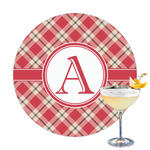 Red & Tan Plaid Printed Drink Topper (Personalized)