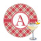 Red & Tan Plaid Drink Topper - Large - Single with Drink