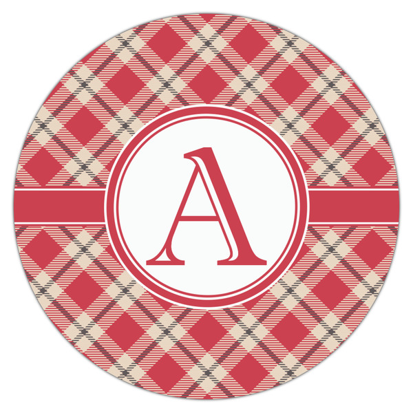 Red & Tan Plaid Drink Topper - Large - Single