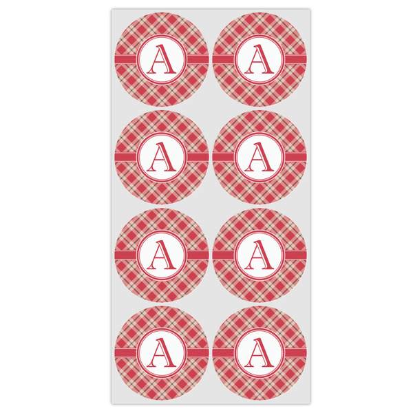 Red & Tan Plaid Drink Topper - Medium - Set of 12