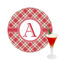 Red & Tan Plaid Printed Drink Topper -  2.5" (Personalized)