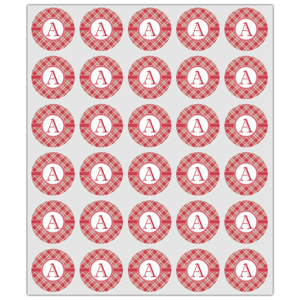 Red & Tan Plaid Drink Topper - XSmall - Set of 30