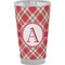Red & Tan Plaid Pint Glass - Full Color - Front View