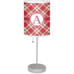 Red & Tan Plaid Lamp with Drum Shade (Personalized)