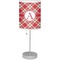 Red & Tan Plaid Drum Lampshade with base included