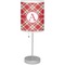 Red & Tan Plaid Lamp with Drum Shade (Personalized)