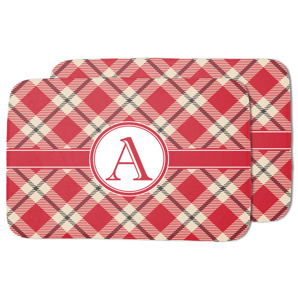 Red & Tan Plaid Drying Dish Mat - MAIN