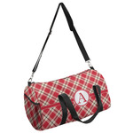 Red & Tan Plaid Duffel Bag (Personalized)