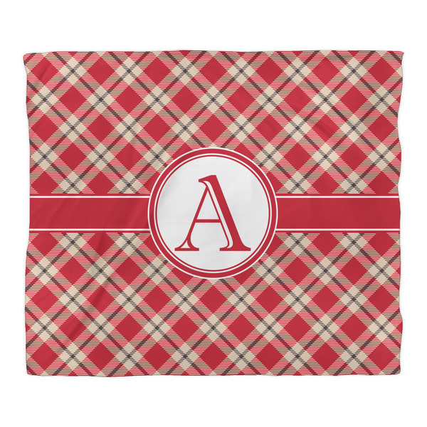 Red & Tan Plaid Duvet Cover - King - Front