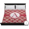 Red & Tan Plaid Duvet Cover - King (Personalized)
