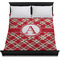 Red & Tan Plaid Duvet Cover - Queen - On Bed - No Prop