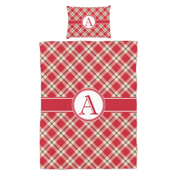 Red & Tan Plaid Duvet Cover Set - Twin - Alt Approval