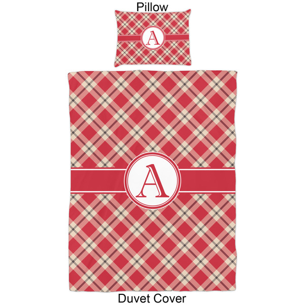 Red & Tan Plaid Duvet Cover Set - Twin - Approval