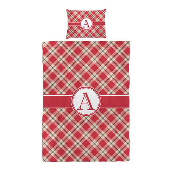 Red & Tan Plaid Duvet Cover Set - Twin XL - Alt Approval