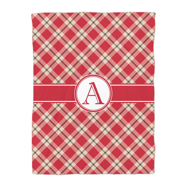 Red & Tan Plaid Duvet Cover - Twin - Front