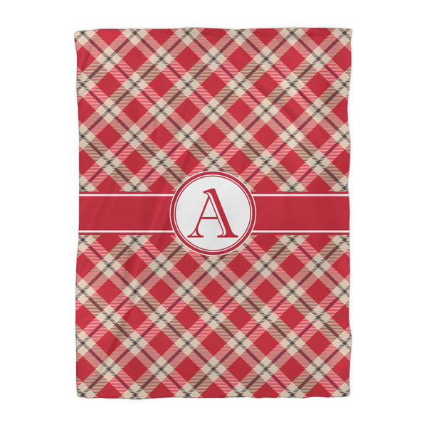 Red & Tan Plaid Duvet Cover - Twin XL - Front