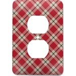 Red & Tan Plaid Electric Outlet Plate