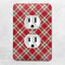 Red & Tan Plaid Electric Outlet Plate - LIFESTYLE