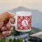 Red & Tan Plaid Single Shot Espresso Cup - Single (Personalized)