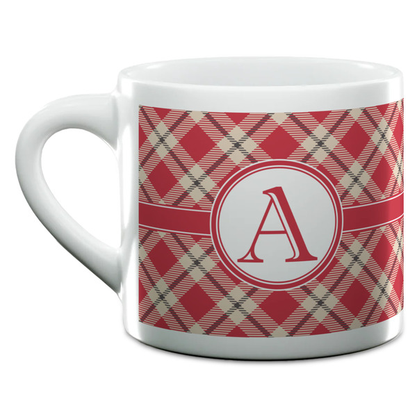 Red & Tan Plaid Espresso Cup - 6oz (Double Shot) (MAIN)