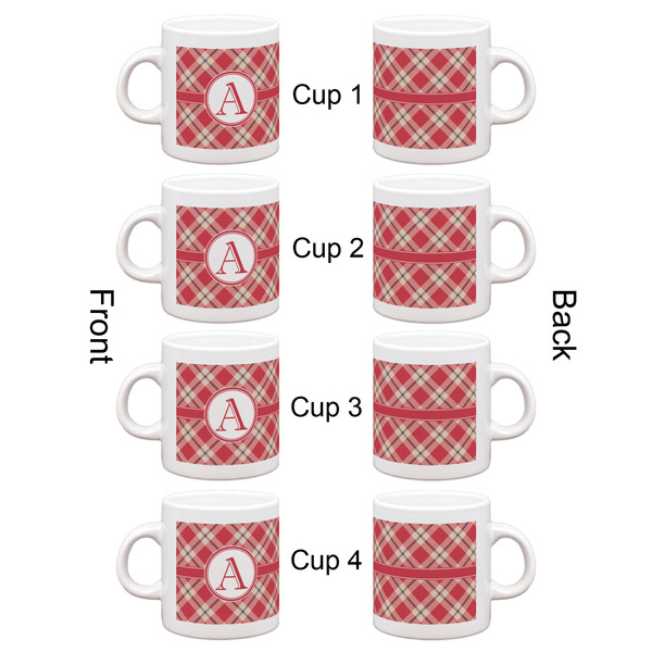 Red & Tan Plaid Espresso Cup Set of 4 - Apvl