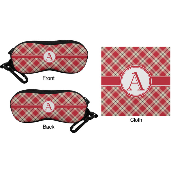 Red & Tan Plaid Eyeglass Case & Cloth (Approval)