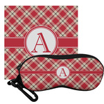 Red & Tan Plaid Eyeglass Case & Cloth (Personalized)