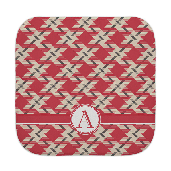 Custom Red & Tan Plaid Face Towel (Personalized)