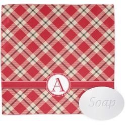 Red & Tan Plaid Washcloth (Personalized)