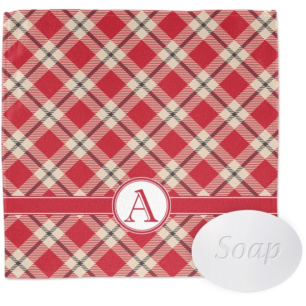 Custom Red & Tan Plaid Washcloth (Personalized)