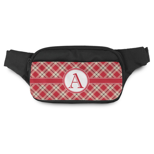 Custom Red & Tan Plaid Fanny Pack - Modern Style (Personalized)