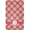 Red & Tan Plaid Finger Tip Towel - Full View