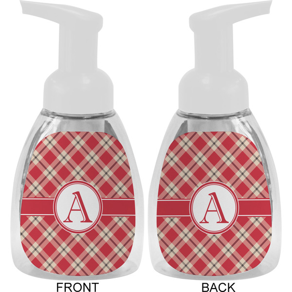 Red & Tan Plaid Foam Soap Bottle Approval - White
