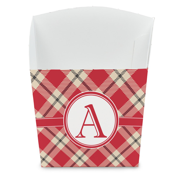 Custom Red & Tan Plaid French Fry Favor Boxes (Personalized)