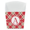 Red & Tan Plaid French Fry Favor Box - Front View