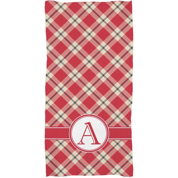 Red & Tan Plaid Full Sized Bath Towel - Apvl