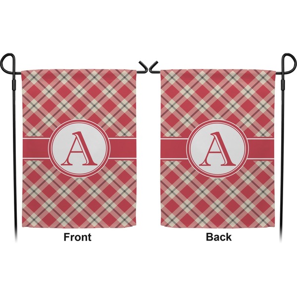 Red & Tan Plaid Garden Flag - Double Sided Front and Back
